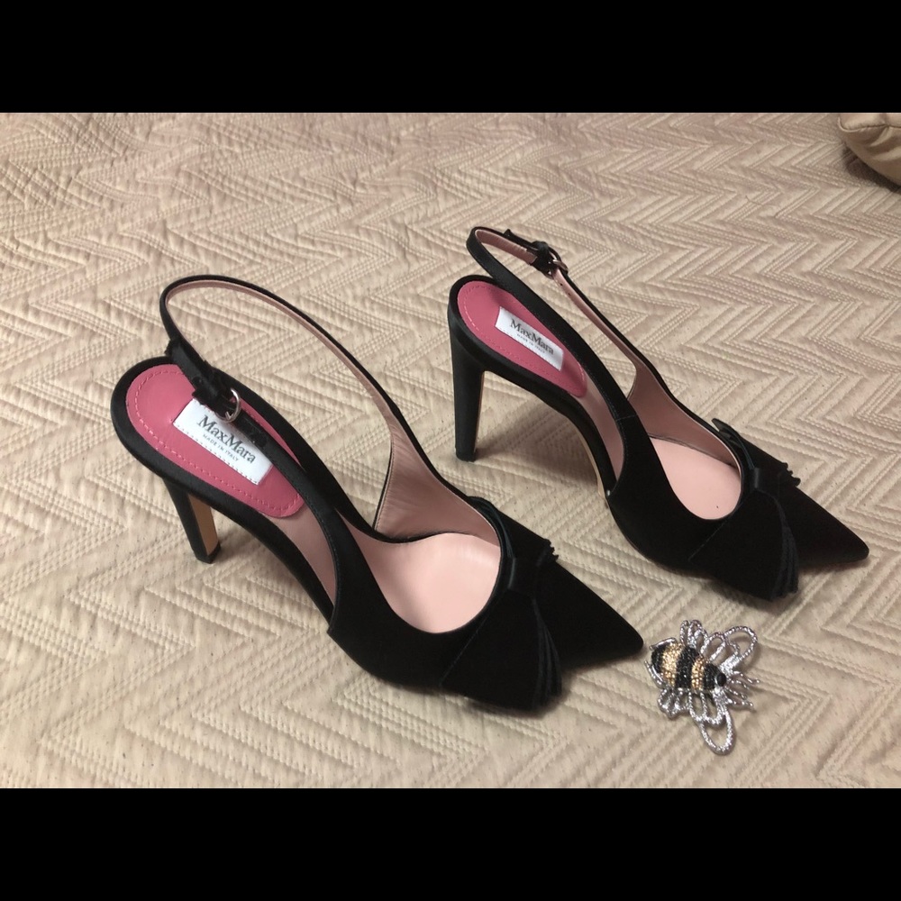 Maxmara black satin shoe - Picture 2 of 8